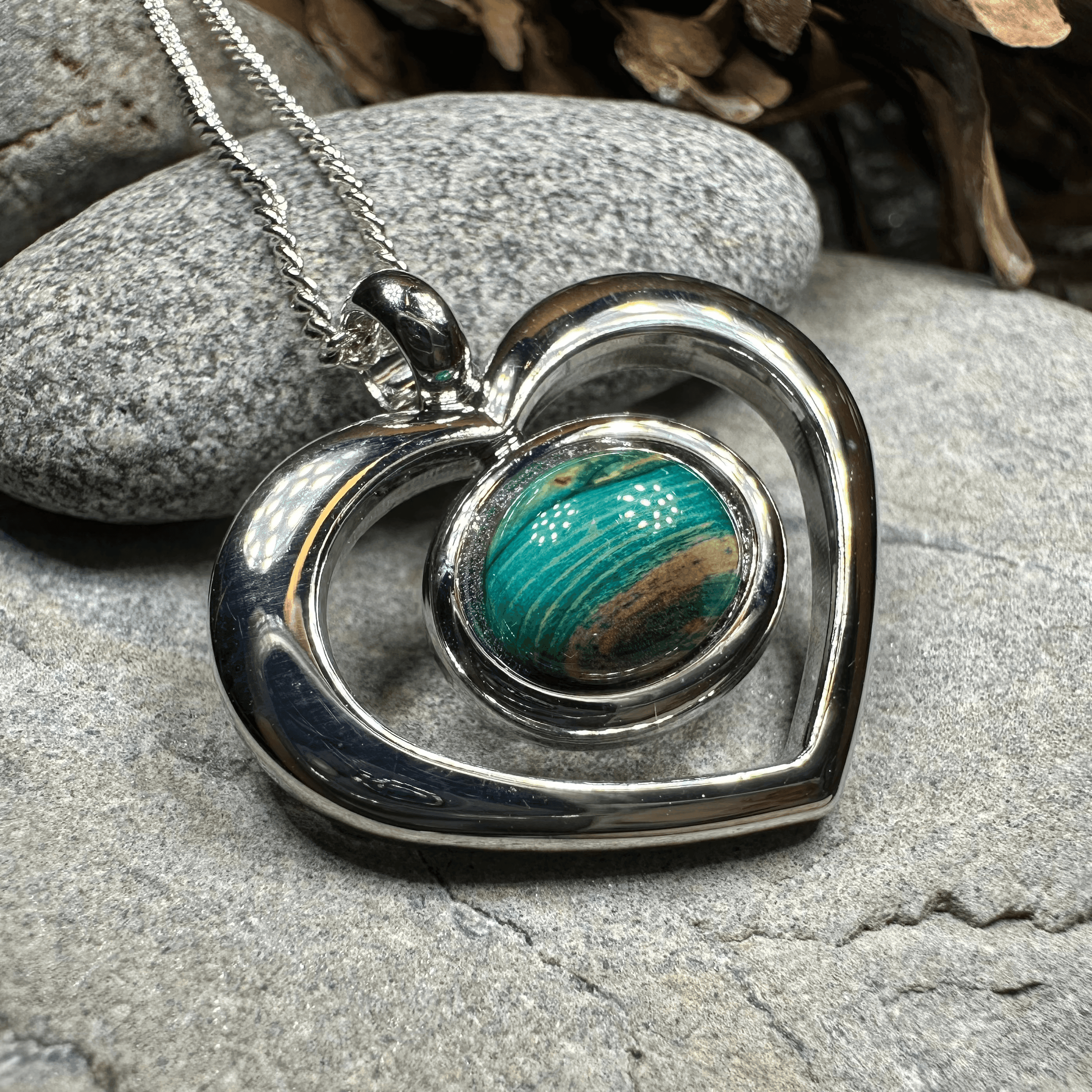 Heathergems Open Heart Necklace - Green