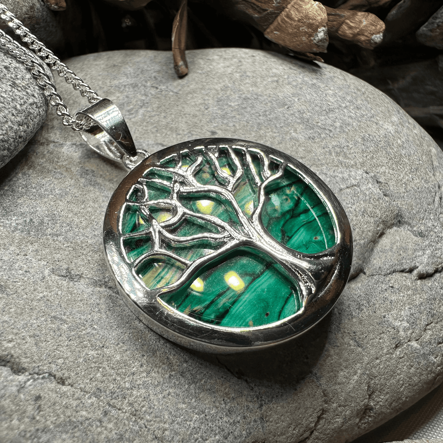 Heathergems Tree of Life Necklace - Green
