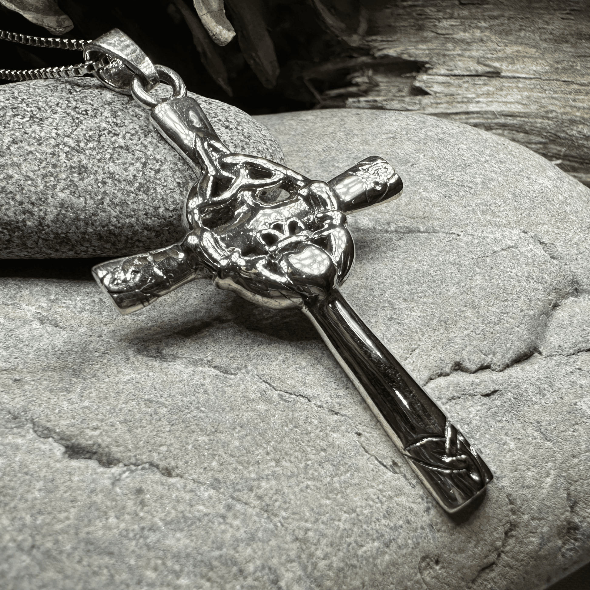 Celtic Claddagh Cross Necklace - 