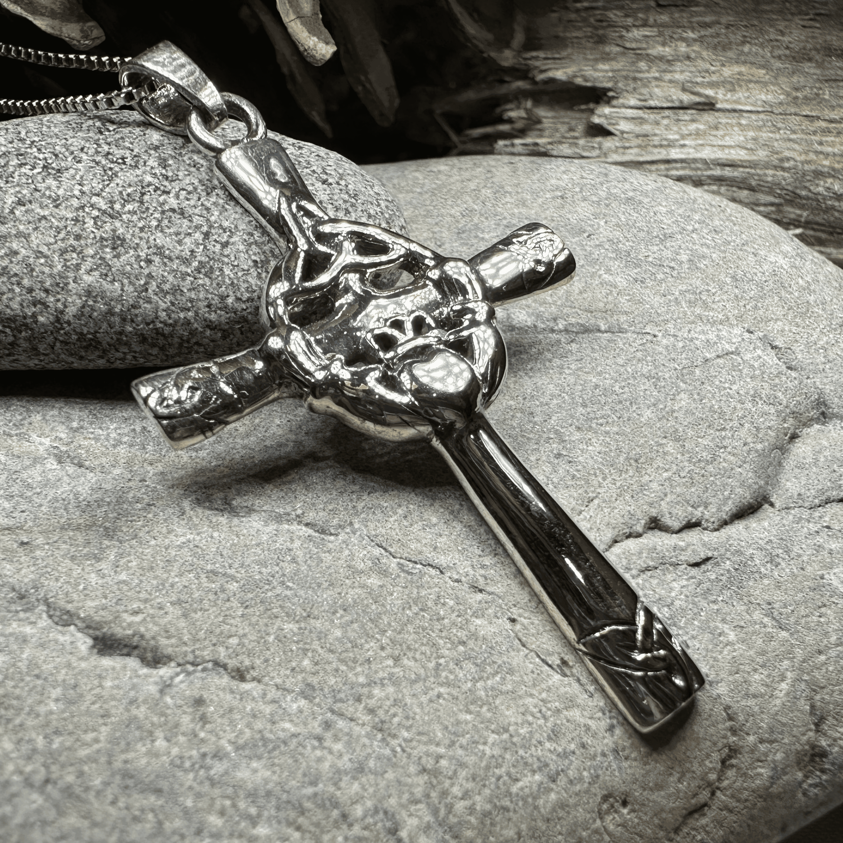 Celtic Claddagh Cross Necklace - 