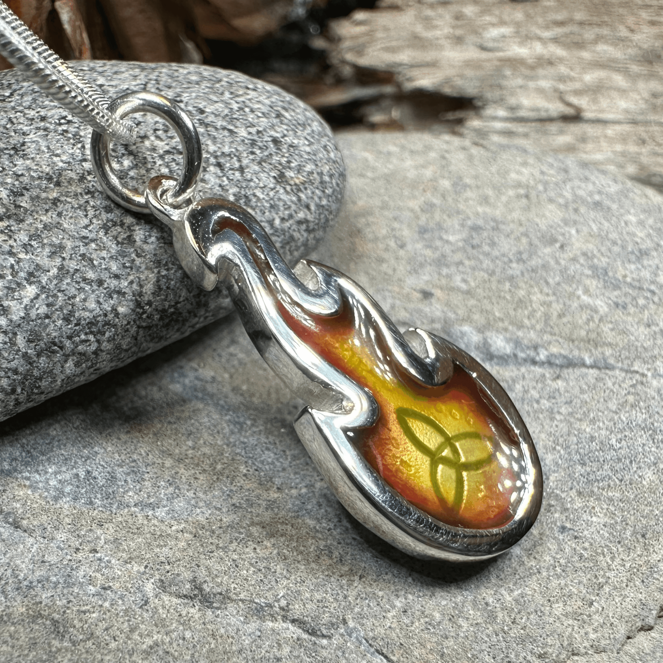 Mystical Celtic Flame Necklace - 18 / Blue