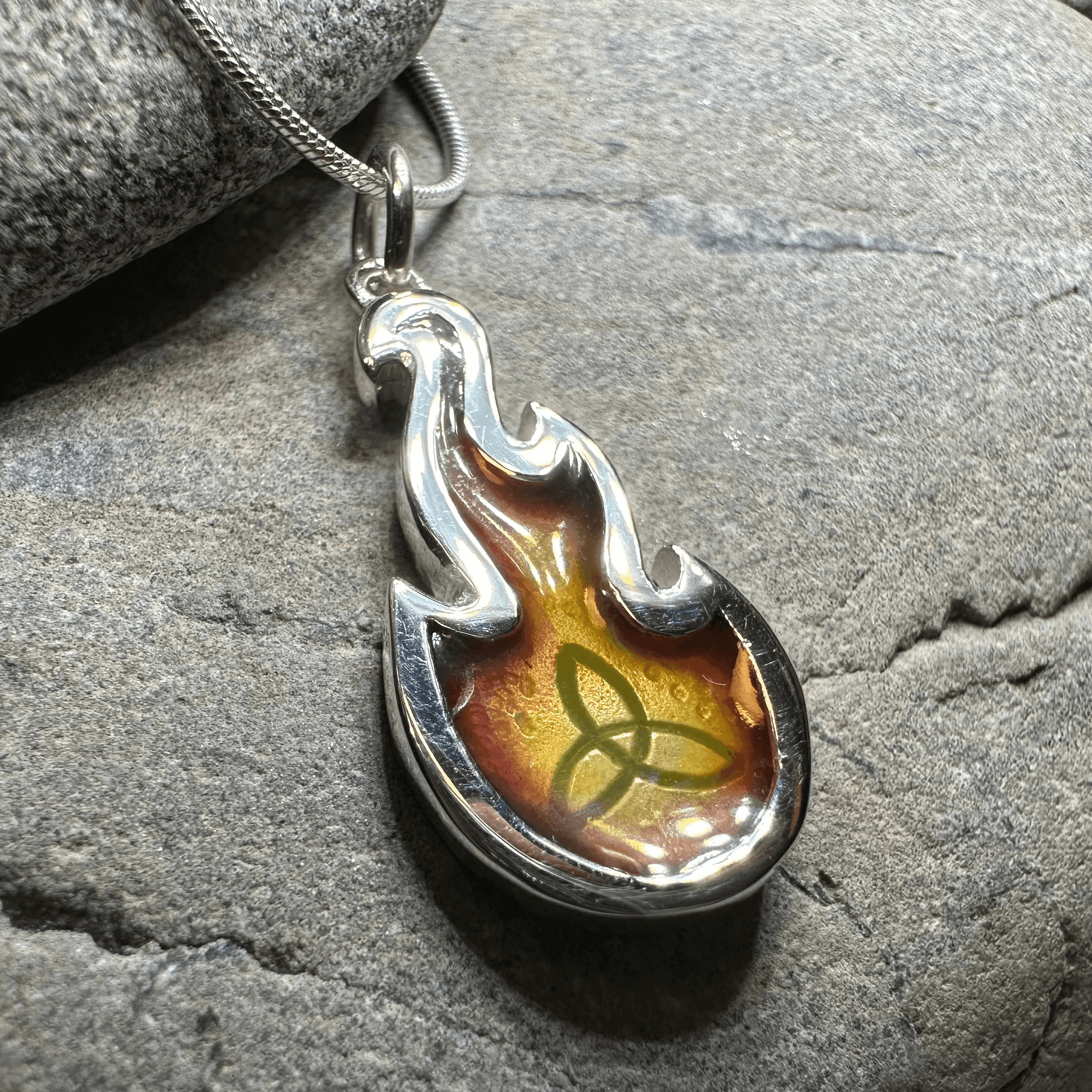 Mystical Celtic Flame Necklace - 18 / Blue