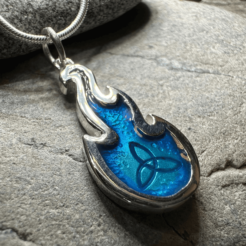 Mystical Celtic Flame Necklace - 18 / Blue
