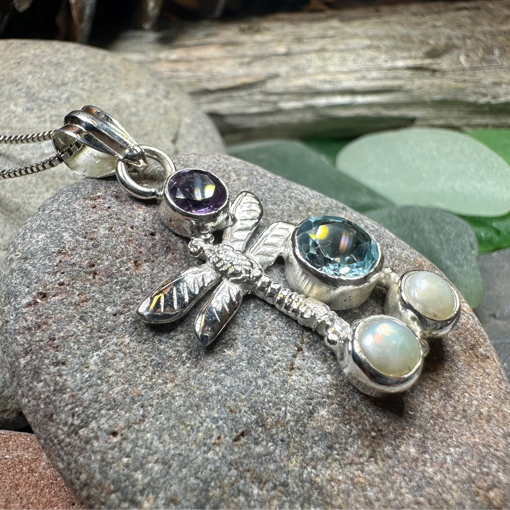 Morning Mist Dragonfly Necklace