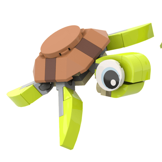 Sea Turtle Building Set made using LEGO parts - 