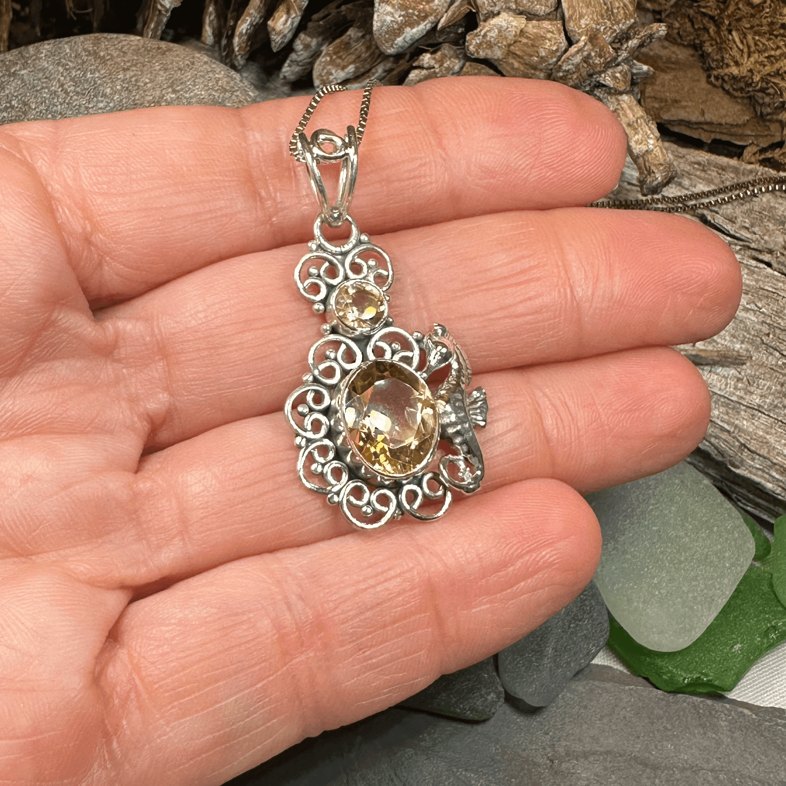 Seasong Seahorse Necklace - 18 / Purple Amethyst