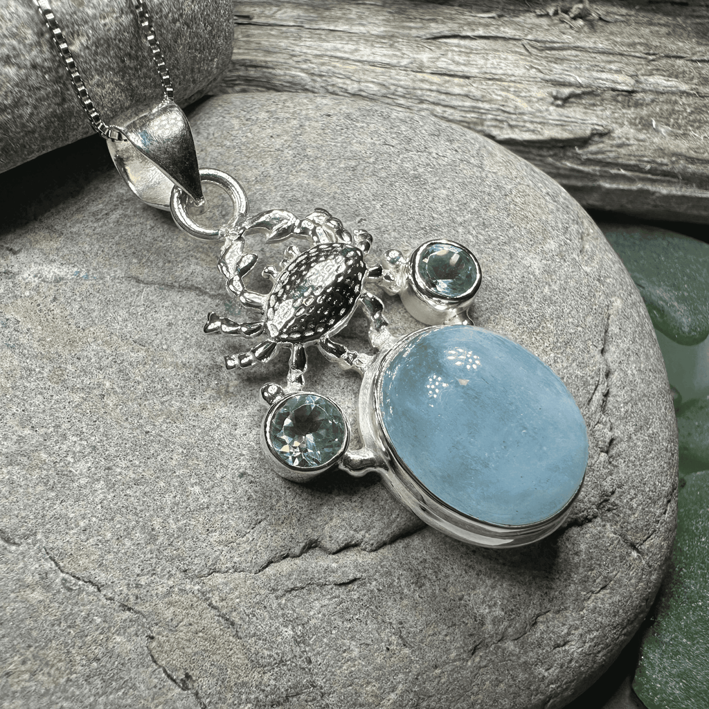 Carrie Crab Aquamarine Necklace - 18