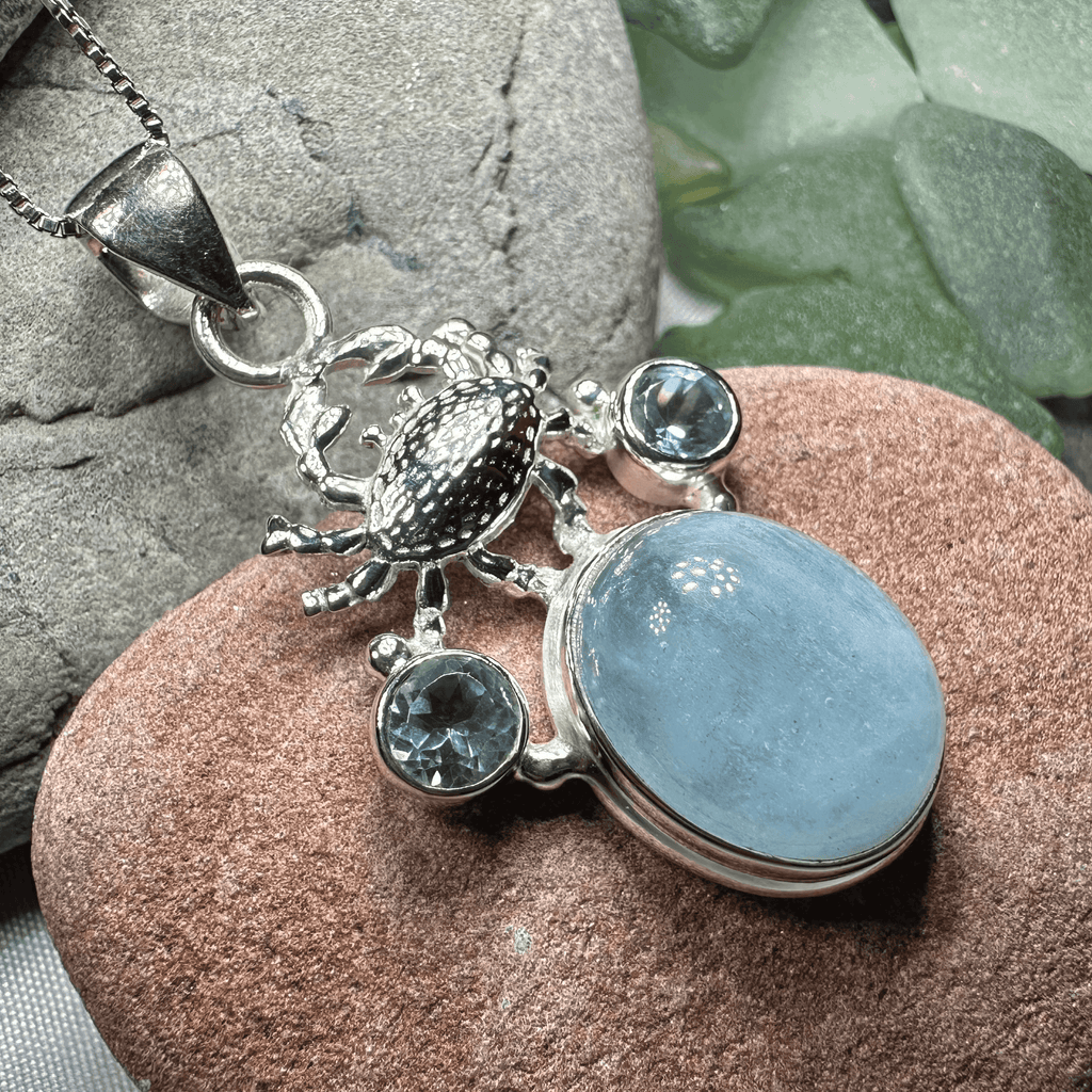 Carrie Crab Aquamarine Necklace - 18