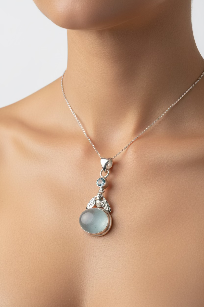 Bee Aquamarine Necklace