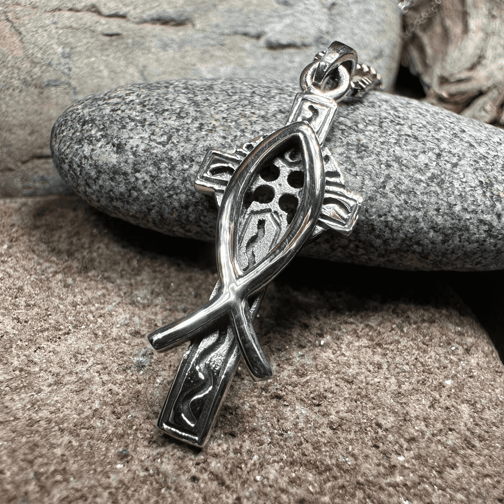 Ichthys Celtic Cross Necklace - 18