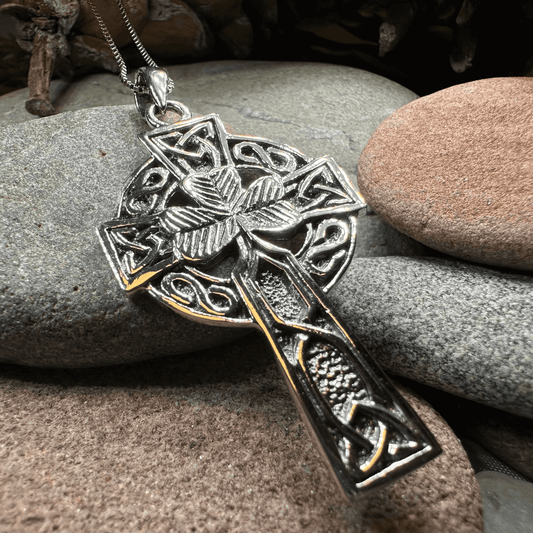 Collins Celtic Cross Shamrock Necklace - 18