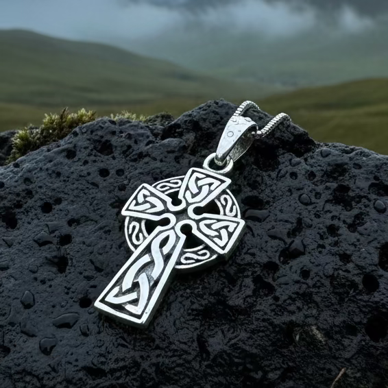 Celtic Sterling Silver Cross Necklace