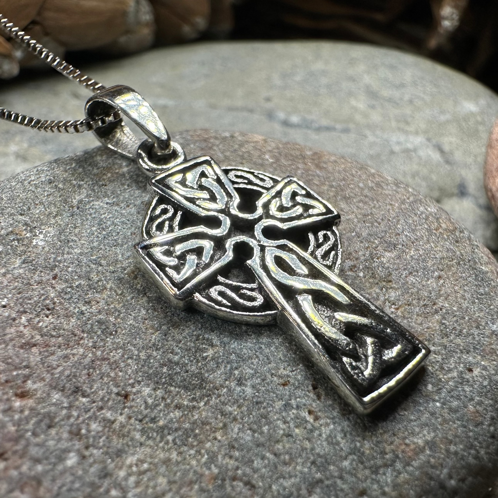 Celtic Sterling Silver Cross Necklace