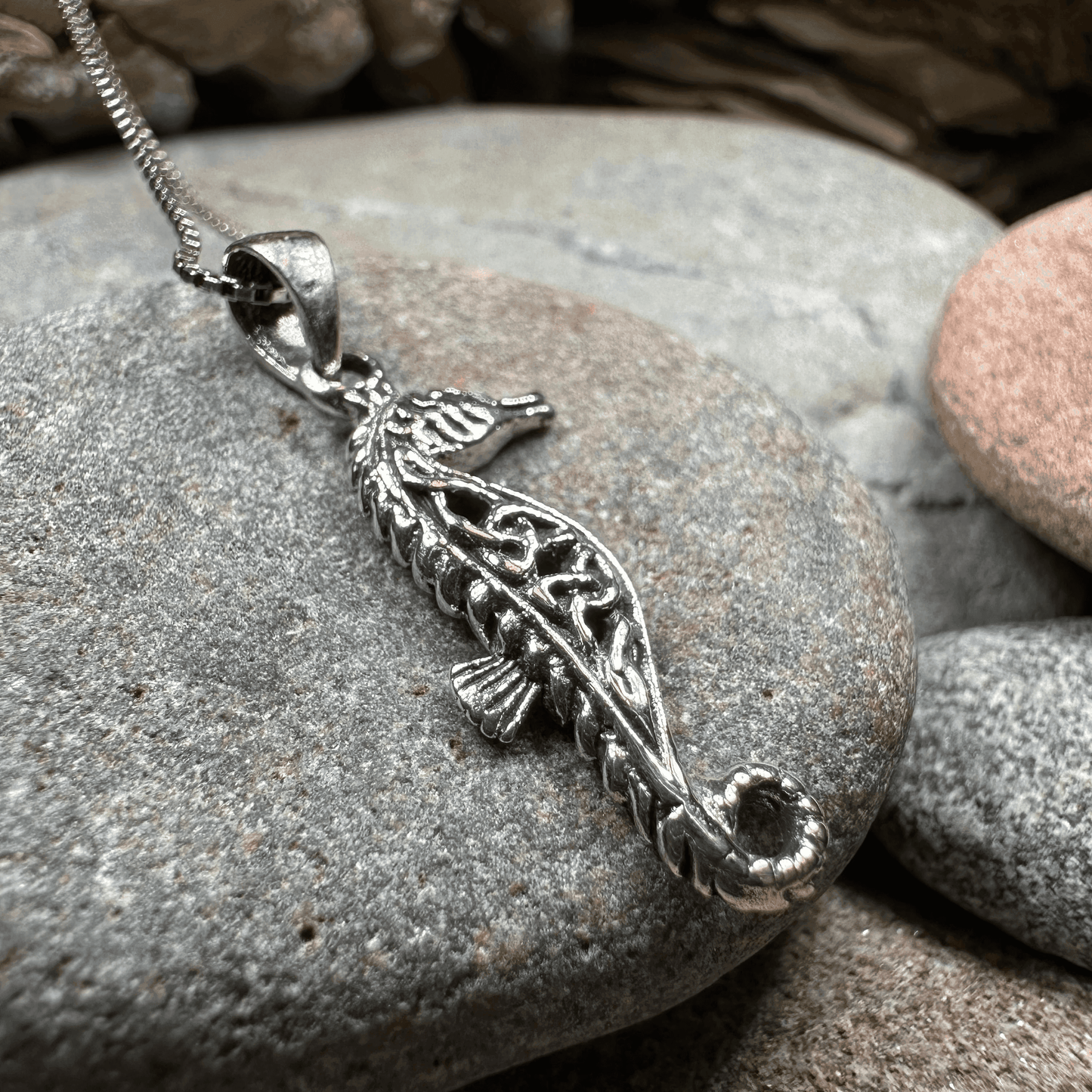 Celtic Seahorse Necklace - 18