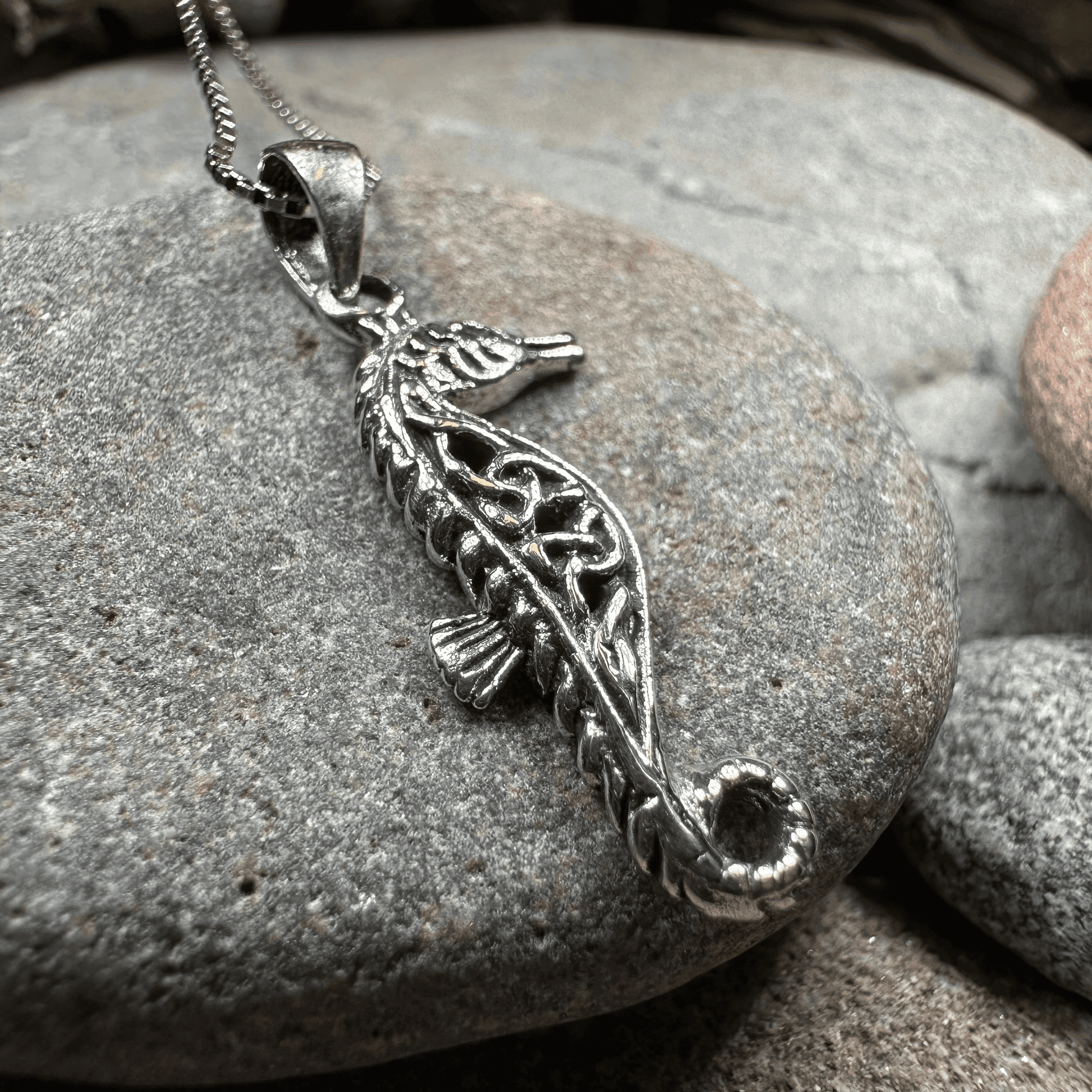 Celtic Seahorse Necklace - 18