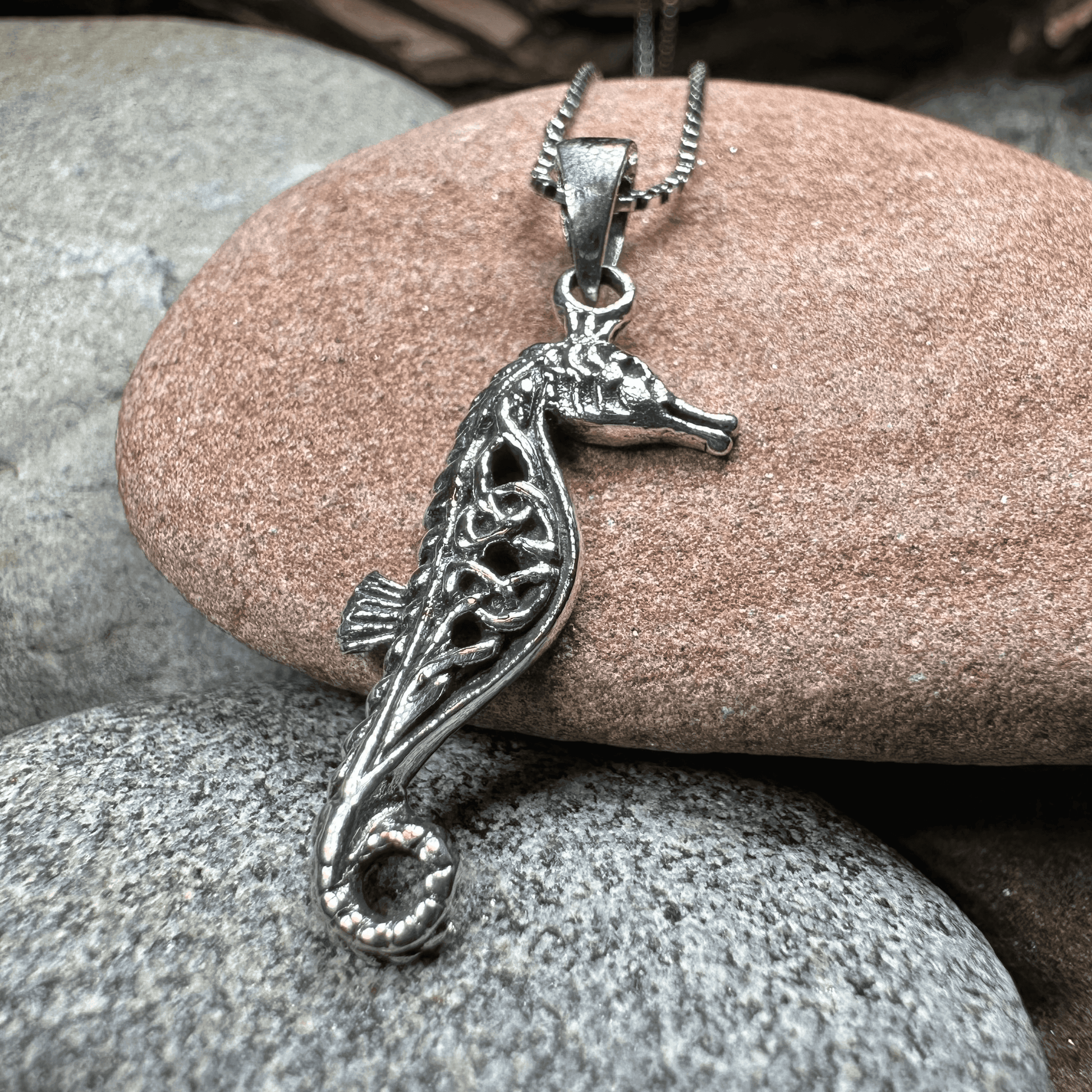 Celtic Seahorse Necklace - 18
