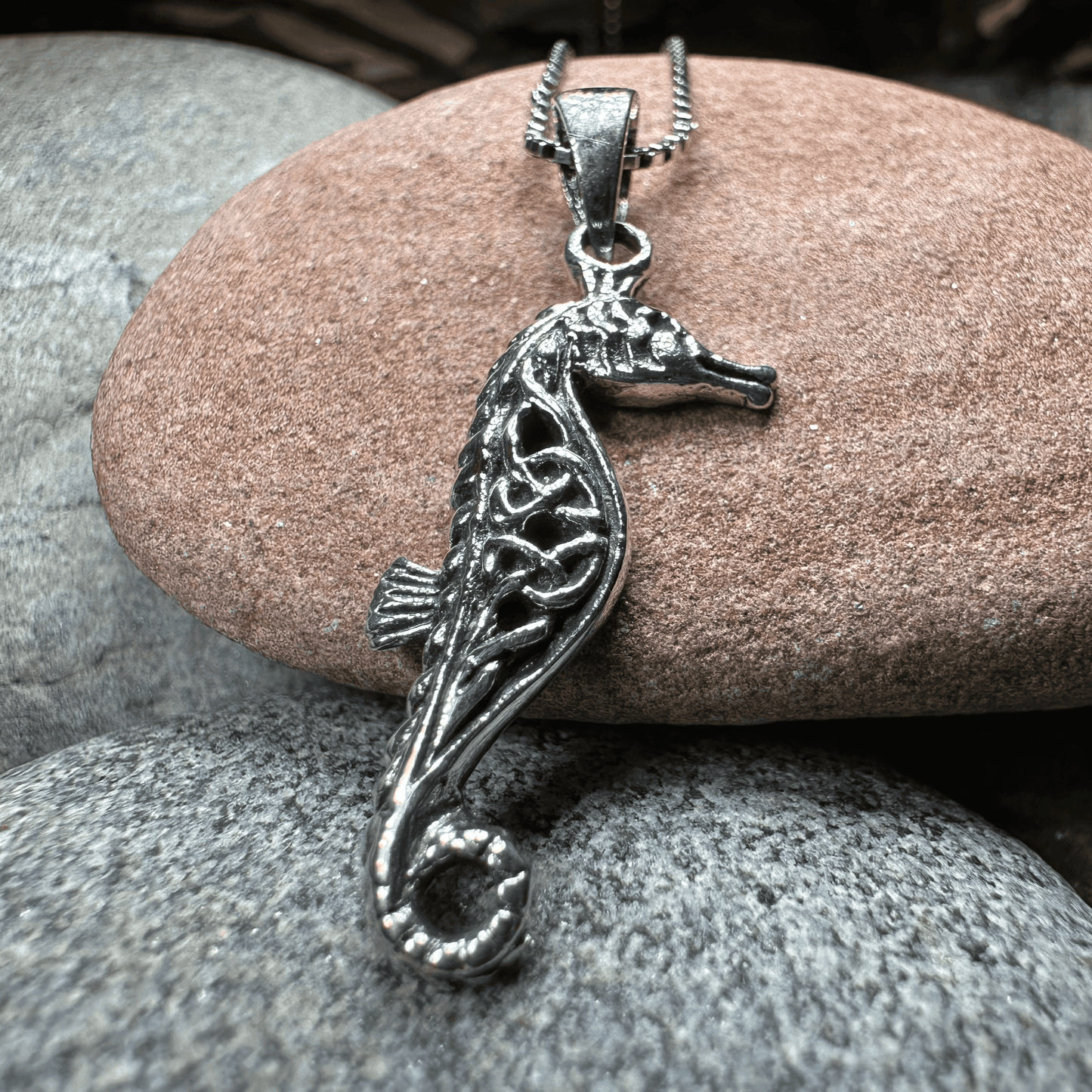 Celtic Seahorse Necklace - 18