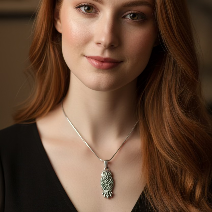 Silver Owl Necklace
