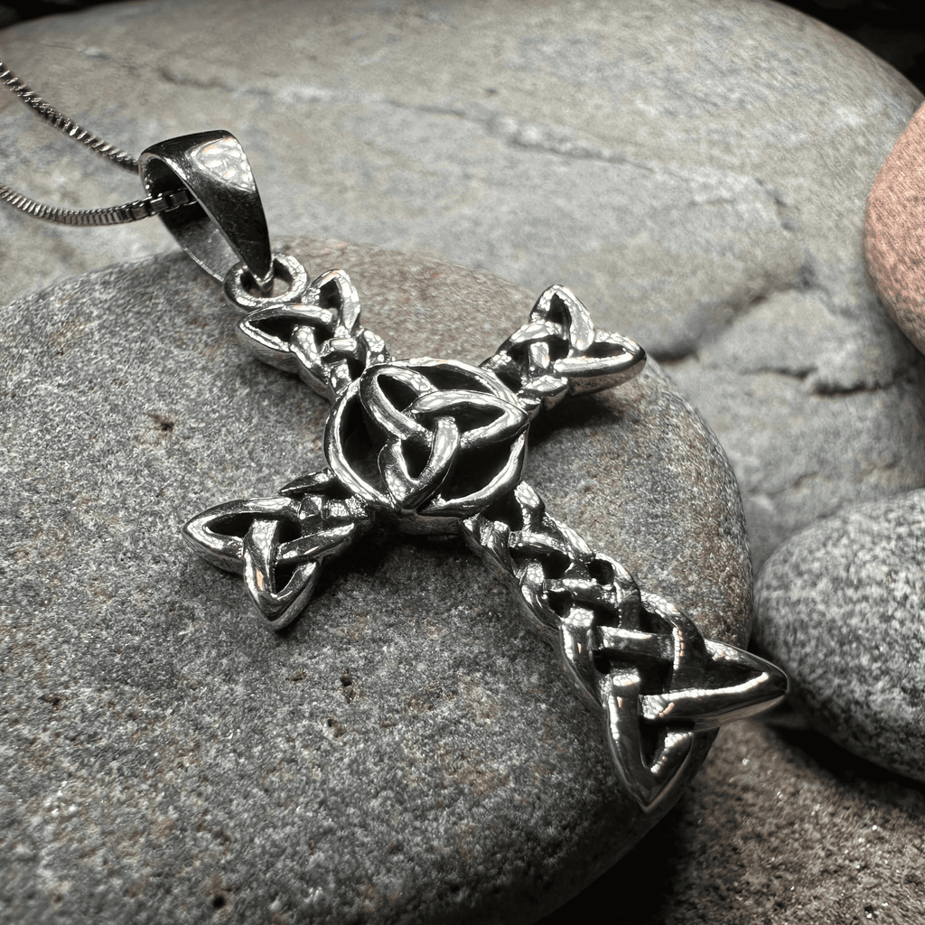Trinity Knot Celtic Cross Necklace - 18