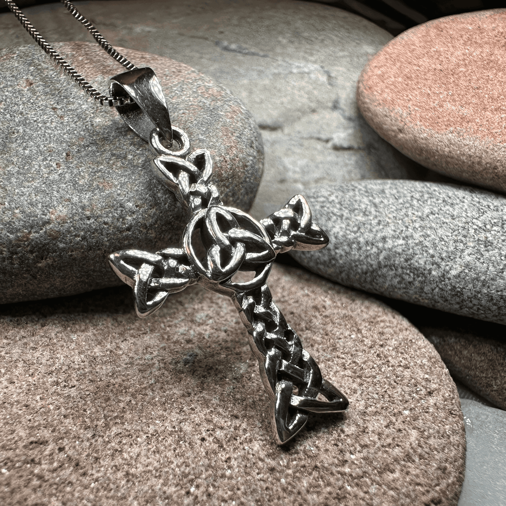 Trinity Knot Celtic Cross Necklace - 18