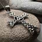 Trinity Knot Celtic Cross Necklace - 18