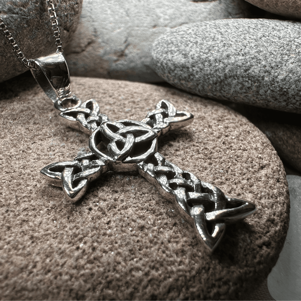 Trinity Knot Celtic Cross Necklace - 18