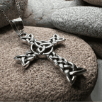 Trinity Knot Celtic Cross Necklace - 18