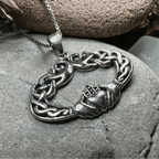 Claddagh Celtic Lace Necklace - 18