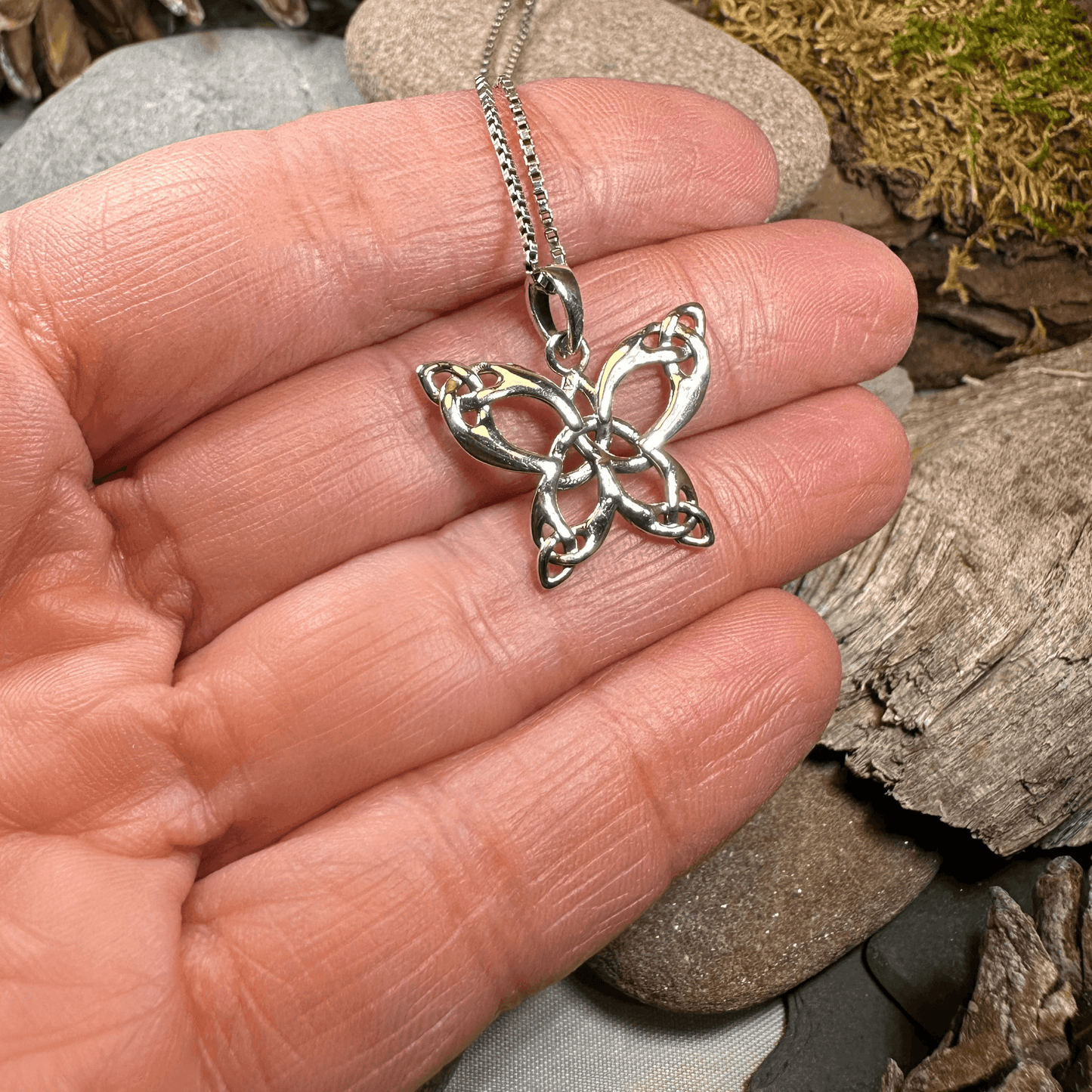 Trinity Knot Butterfly Necklace - 18
