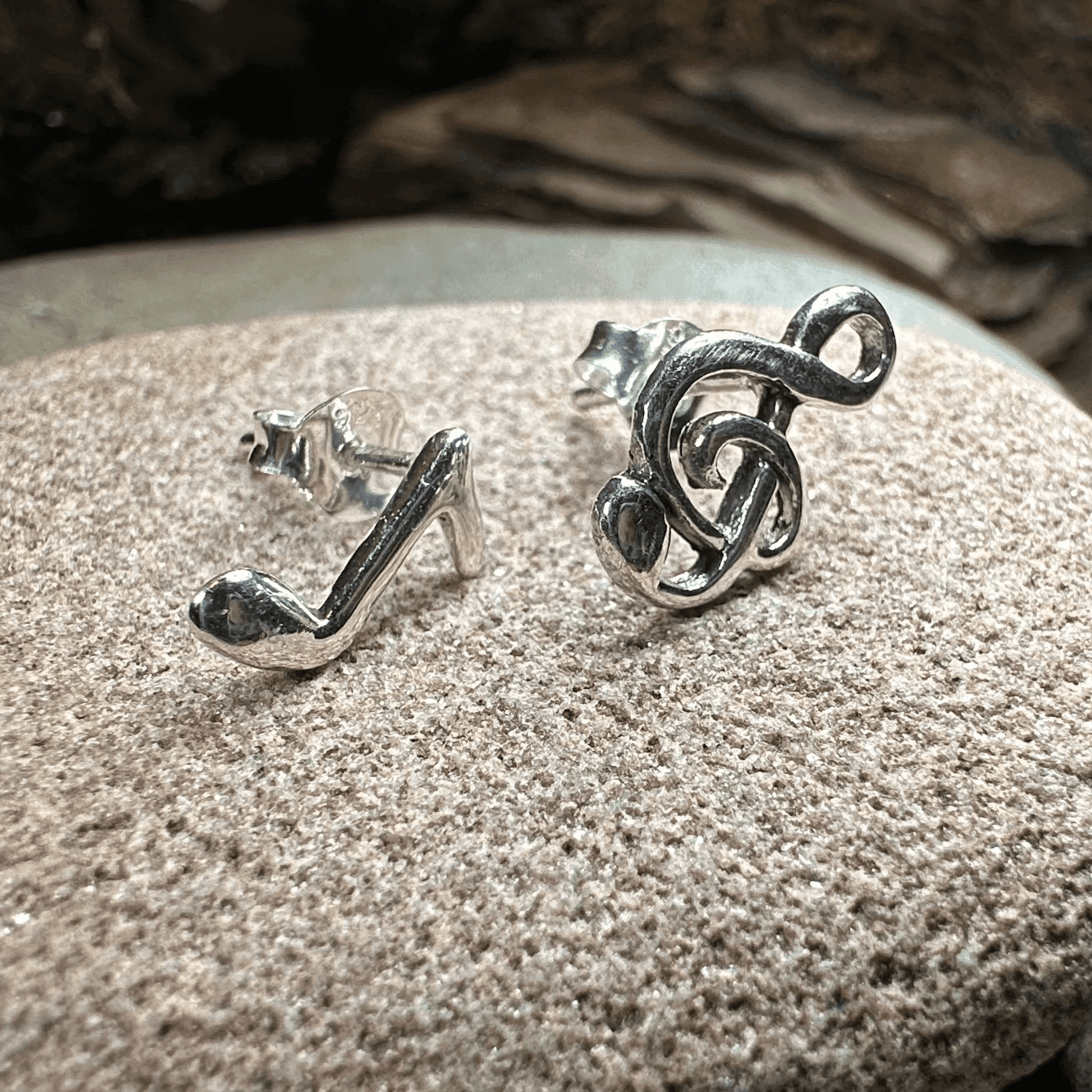 Music Note Stud Earrings - 