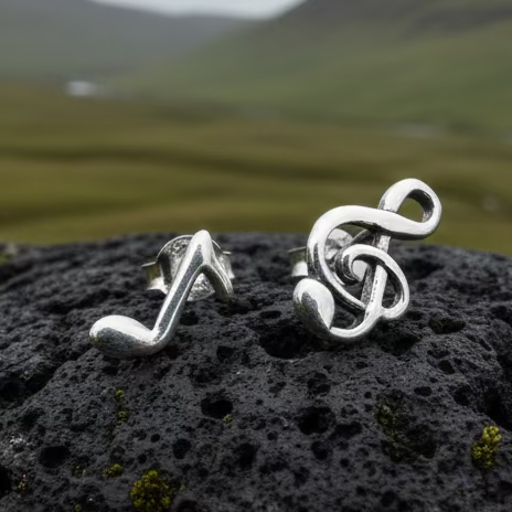 Music Note Stud Earrings