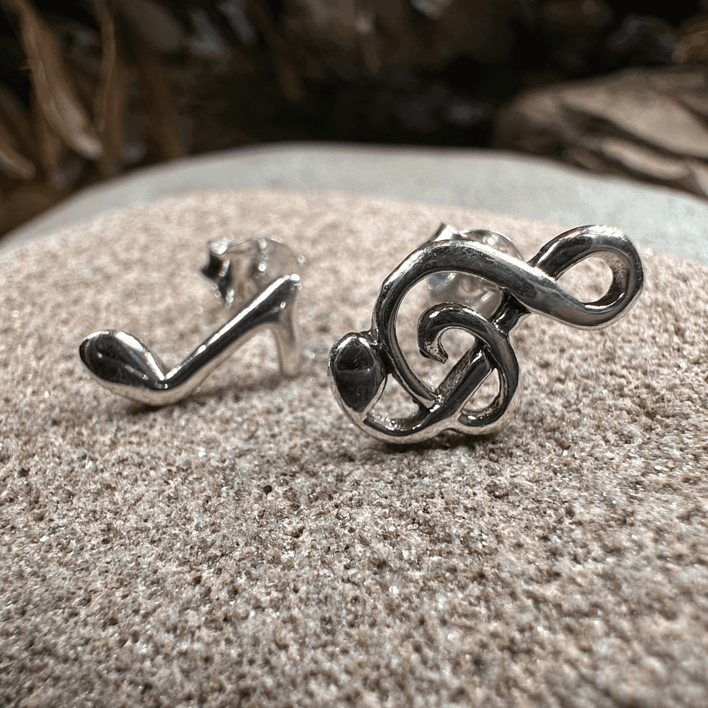 Music Note Stud Earrings - 