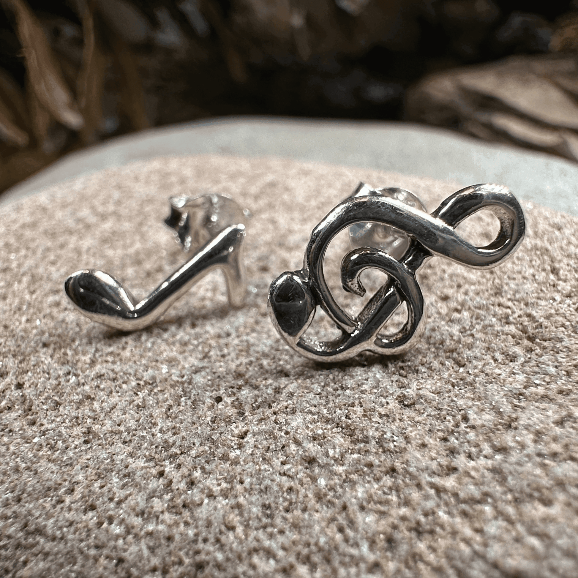 Music Note Stud Earrings - 