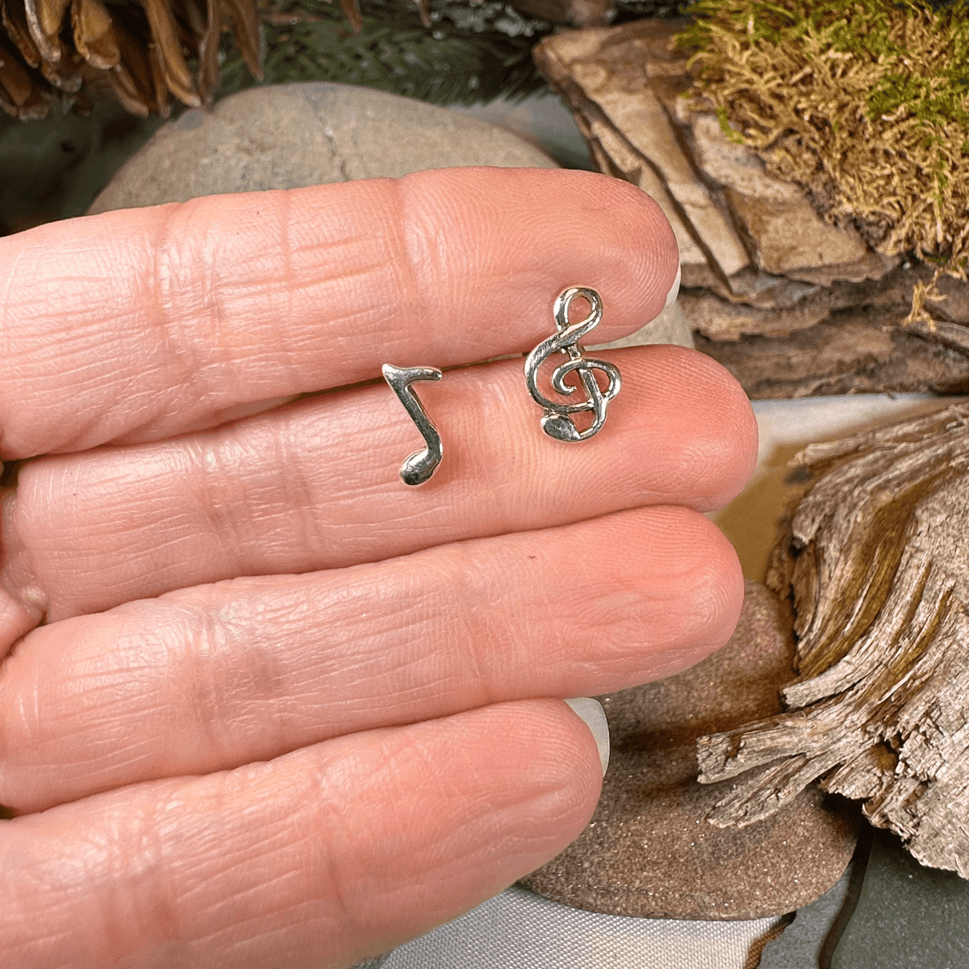 Music Note Stud Earrings - 