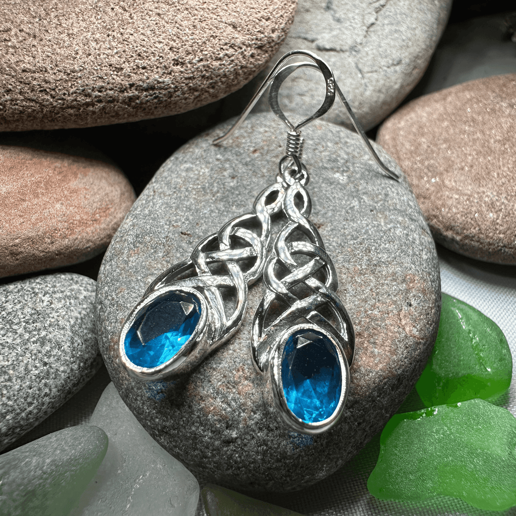 Ciara Celtic Knot Earrings - Emerald Green