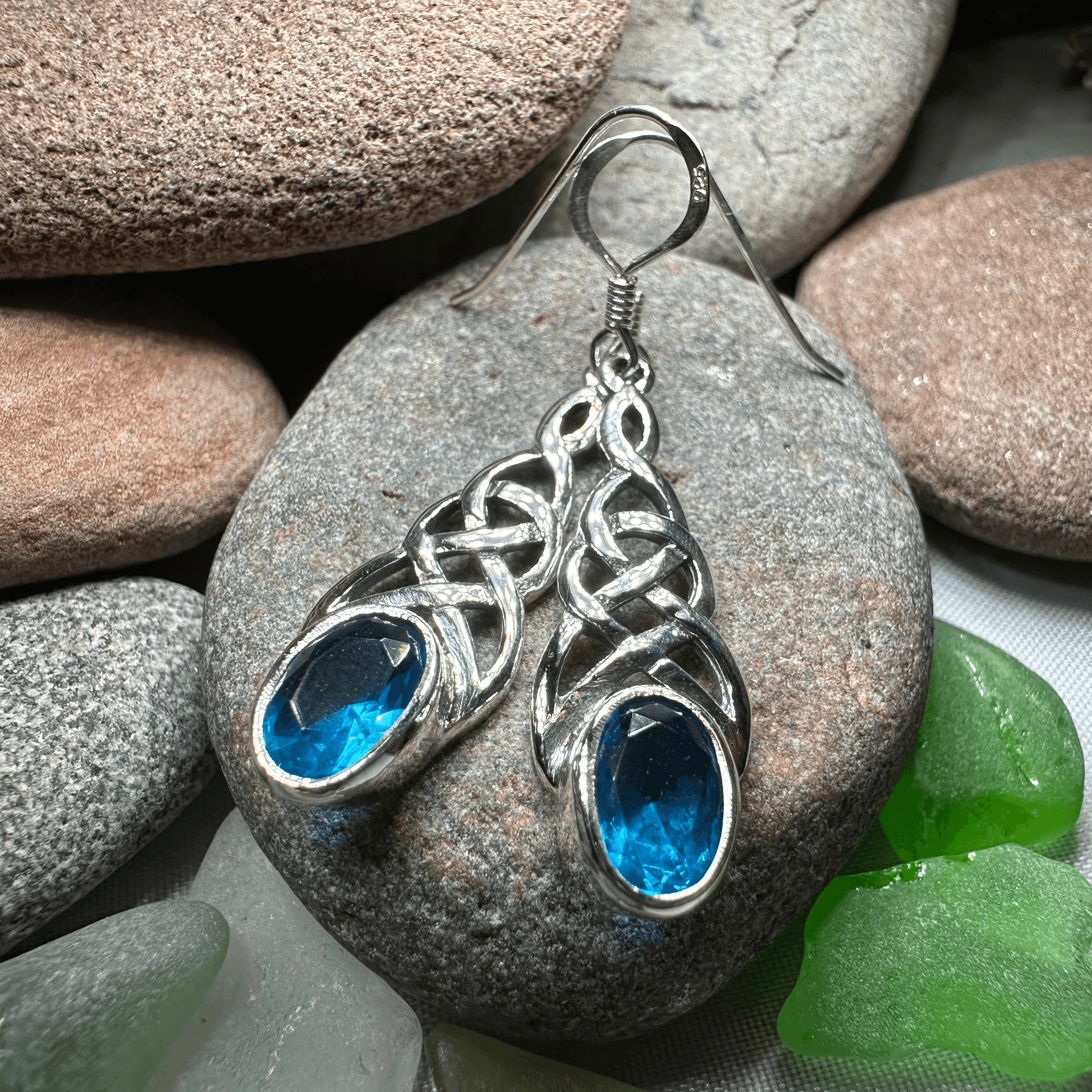 Ciara Celtic Knot Earrings - Emerald Green