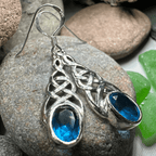Ciara Celtic Knot Earrings - Sky Blue Topaz