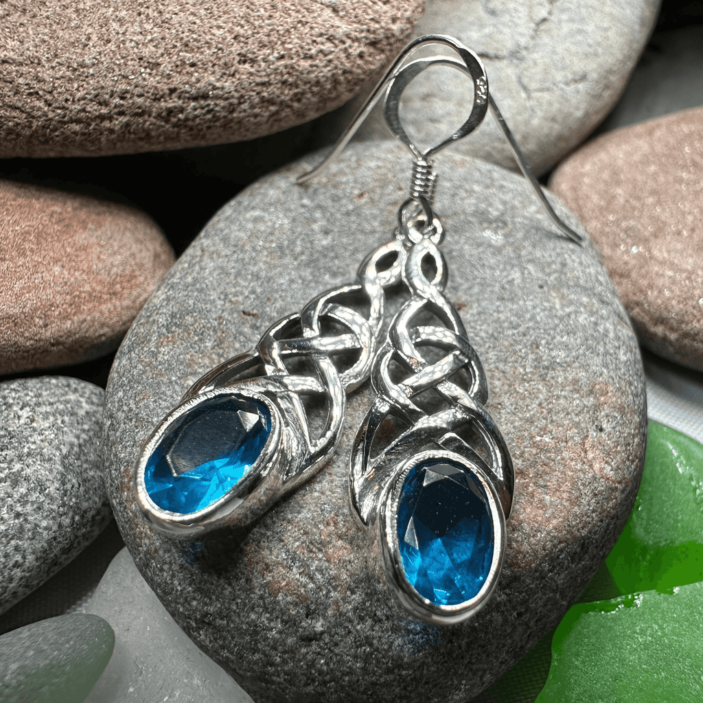 Ciara Celtic Knot Earrings - Emerald Green