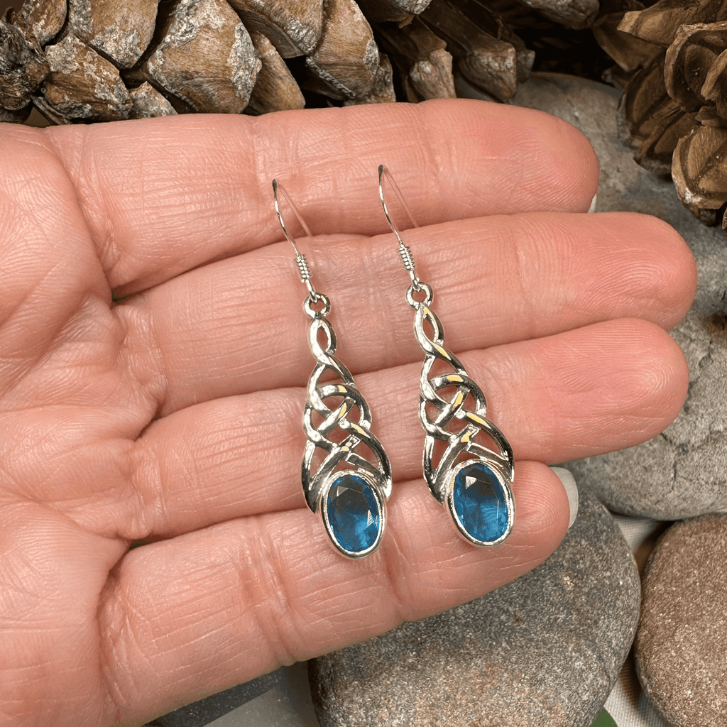 Ciara Celtic Knot Earrings - Emerald Green