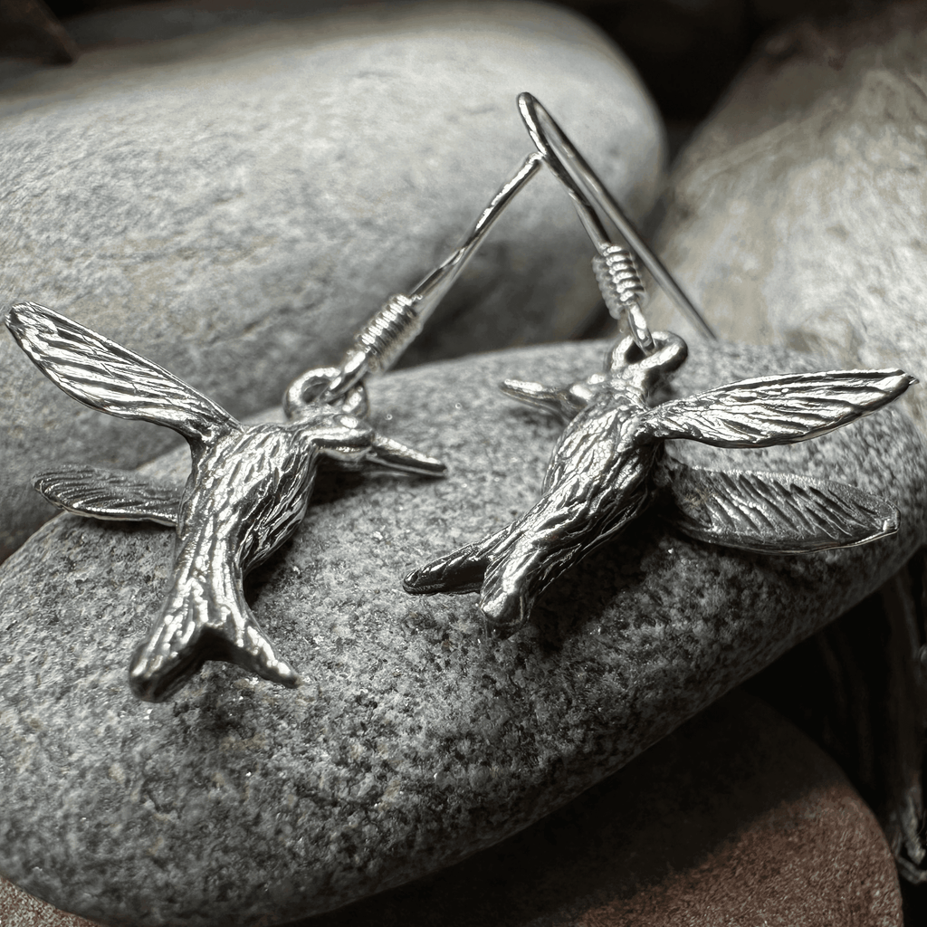 Realistic Hummingbird Earrings - 