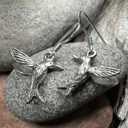 Realistic Hummingbird Earrings - 