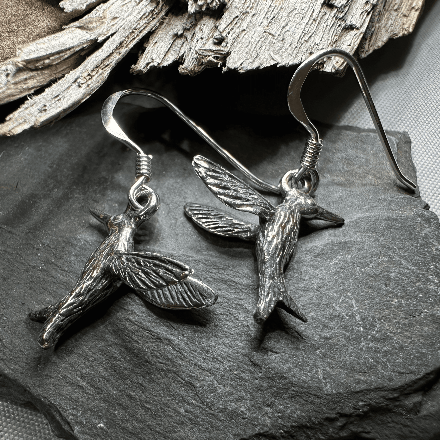 Realistic Hummingbird Earrings - 