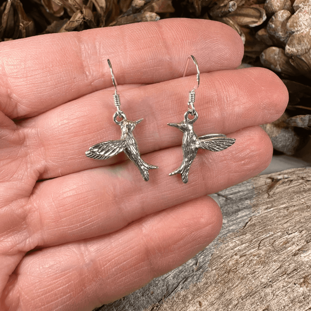Realistic Hummingbird Earrings - 