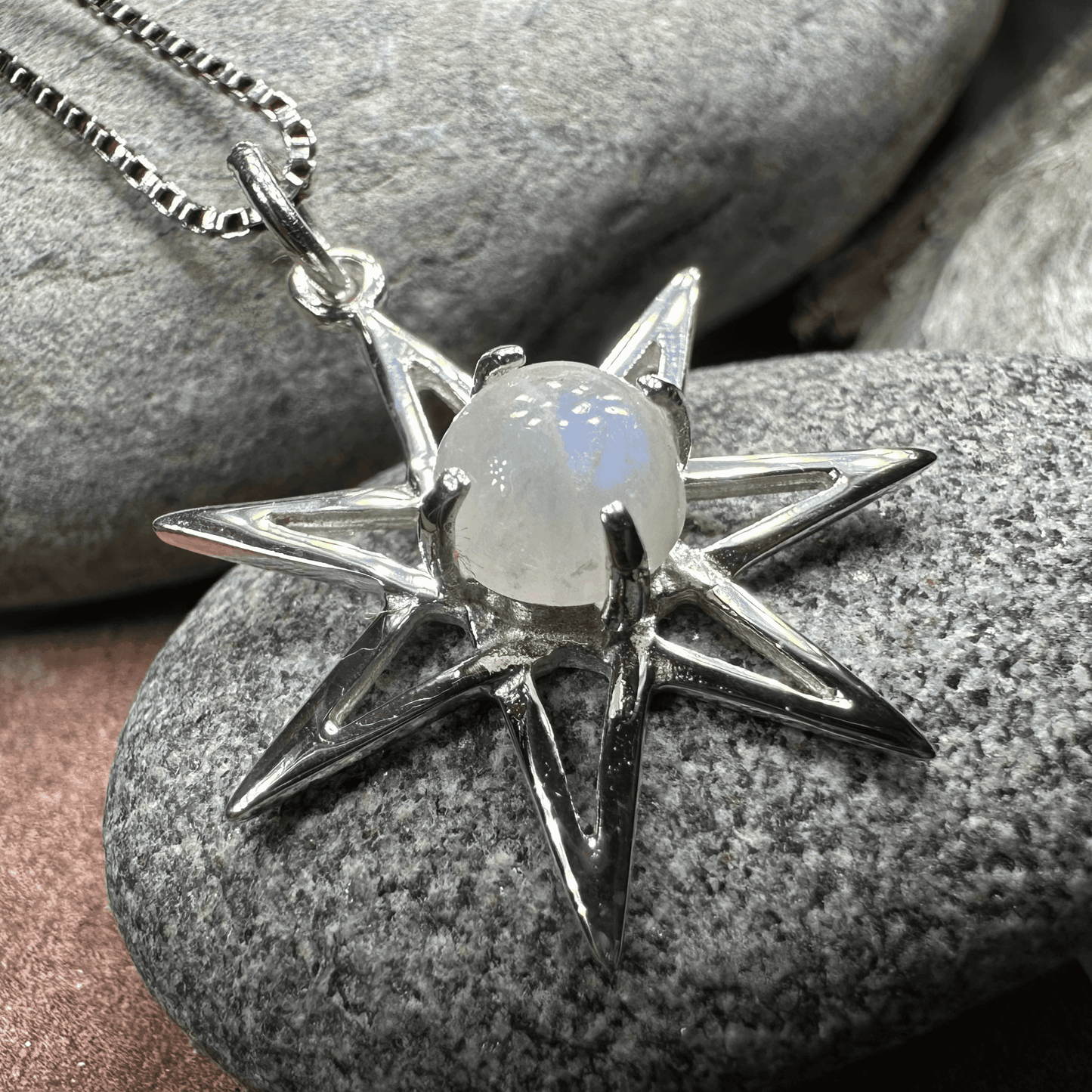 Moonstone Elven Star Necklace - 