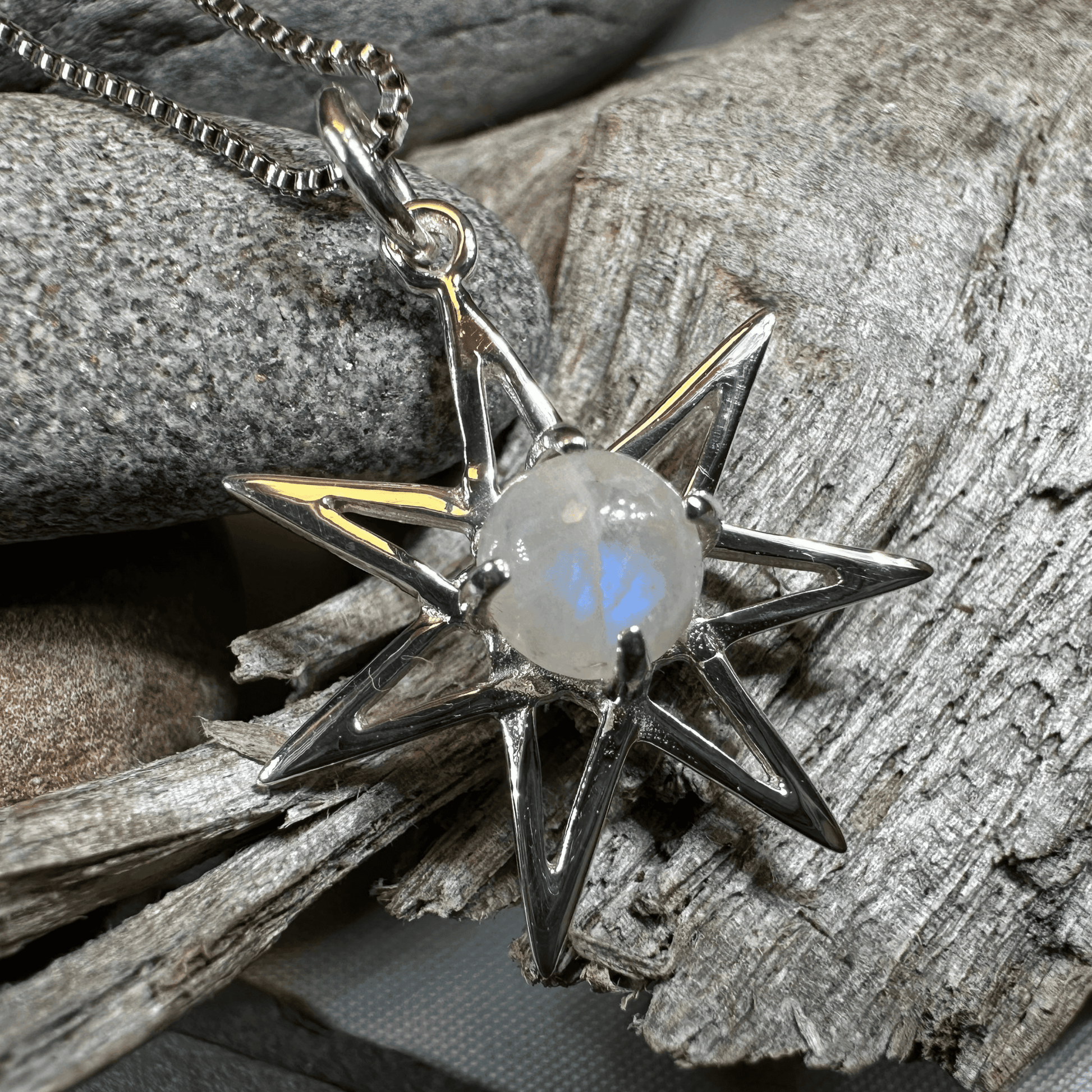 Moonstone Elven Star Necklace - 