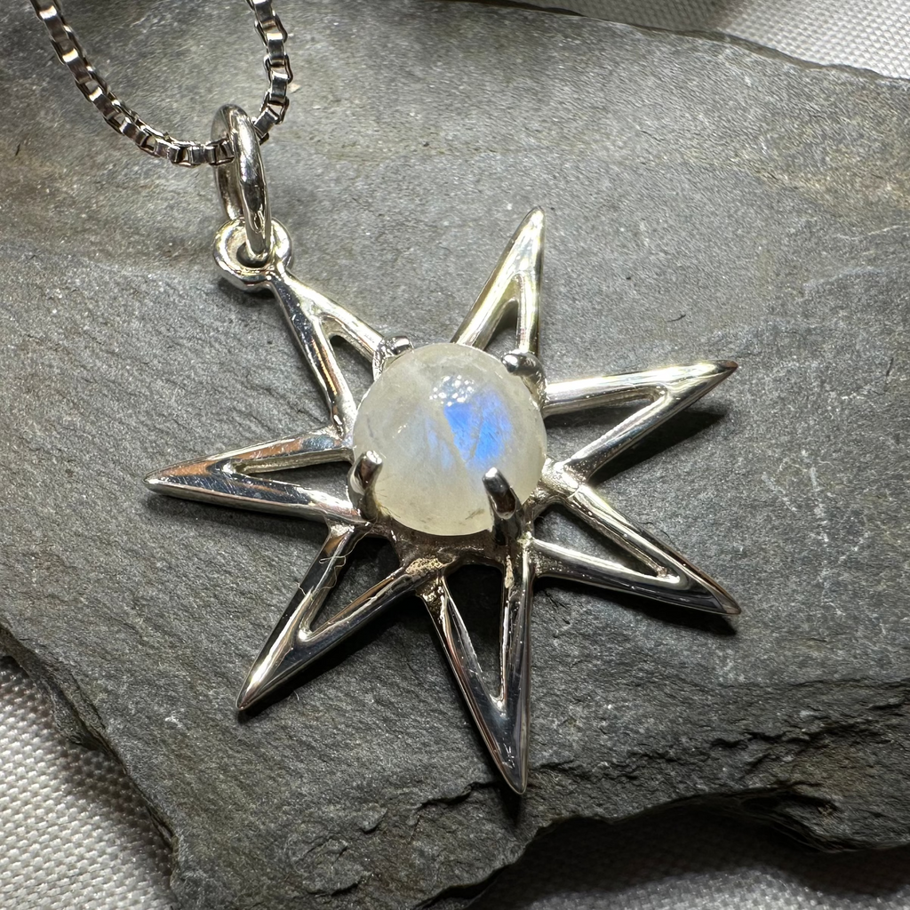 Moonstone Elven Star Necklace