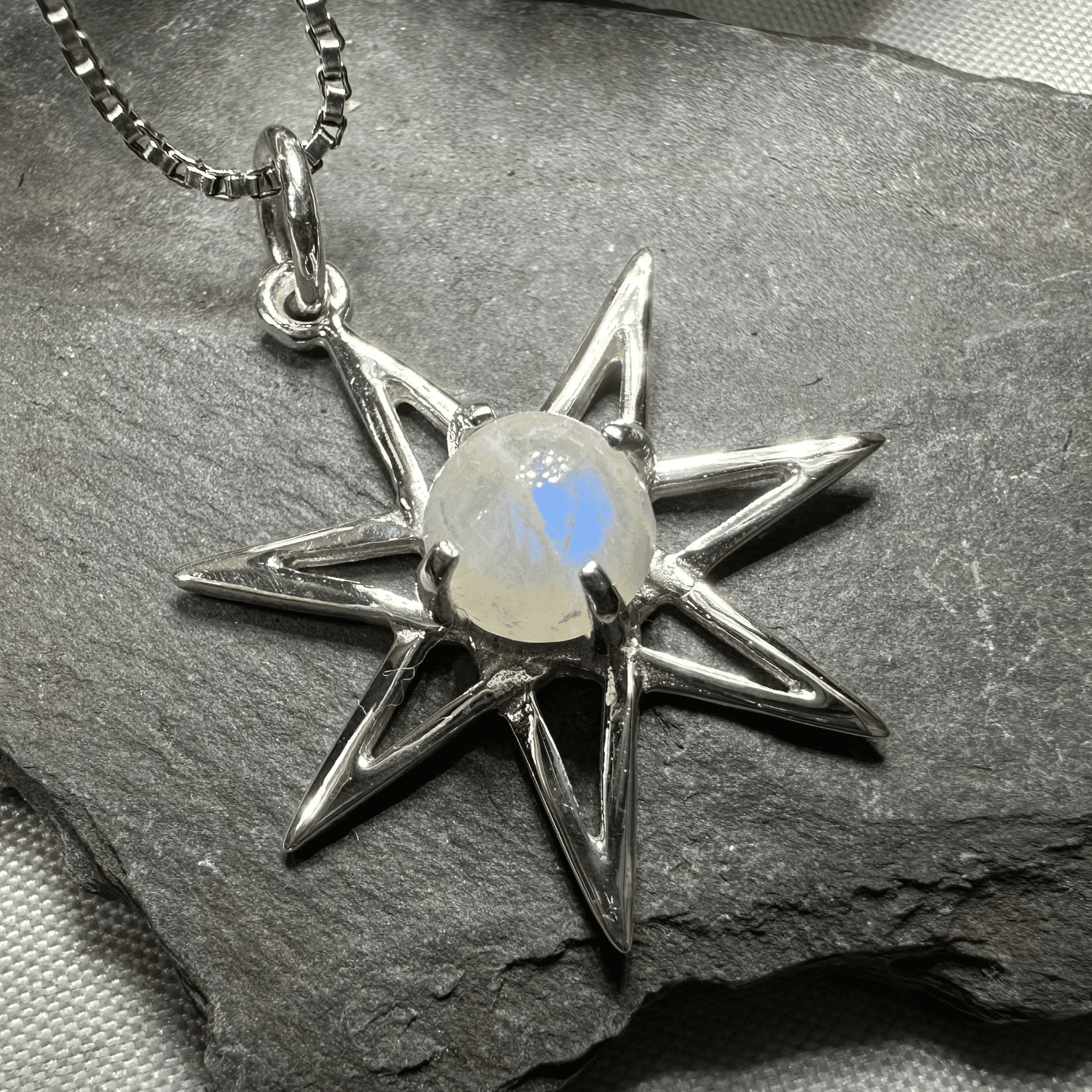 Moonstone Elven Star Necklace - 