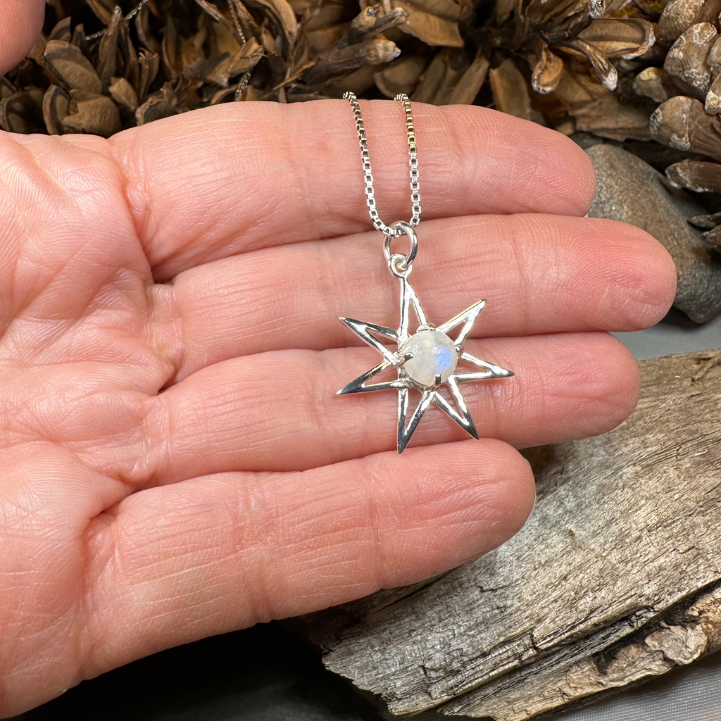 Moonstone Elven Star Necklace