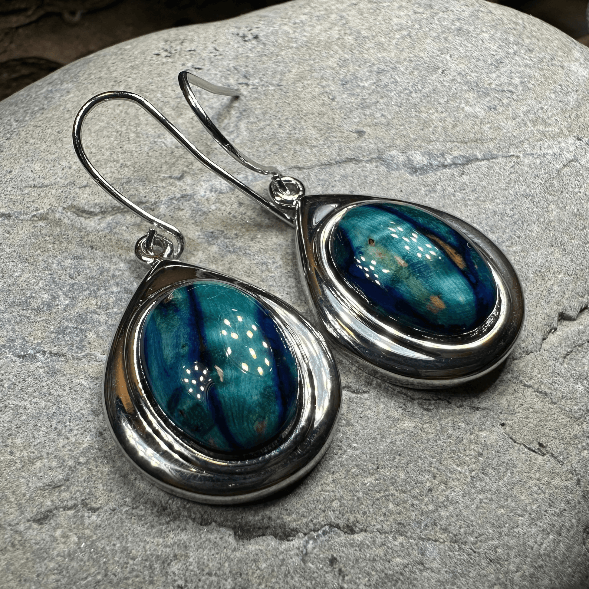 Heathergems Teardrop Earrings - Blue Green