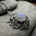 Elana Shamrock Moonstone Necklace
